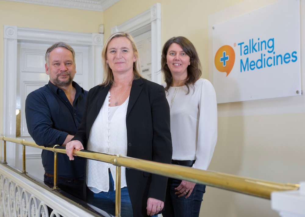 Talking Medicines Founders - Dr Scott Crae, Jo Halliday and Dr Elizabeth Fairlie (credit Marc Turner)